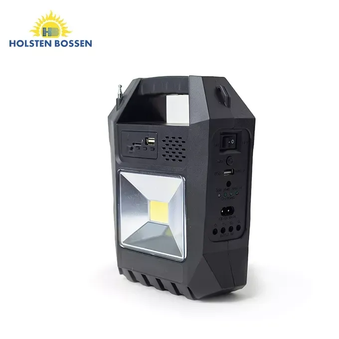 Портативна сонячна станція HB-8073 для заряджання ґаджетів — Power Bank, ліхтар, прожектор, 3 лампи, MP3, FM