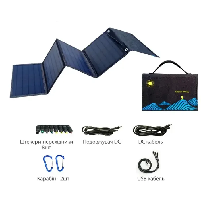 SolarBag W30F4 портативна, складана, сонячна панель 30 Вт 2USB+DC18V — заряджання смартфона павербанка ноутбука
