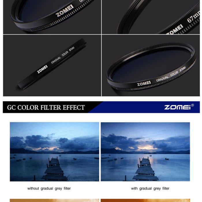 Градієнтний світлофільтр ZOMEI 58 мм - сірий (grey)
