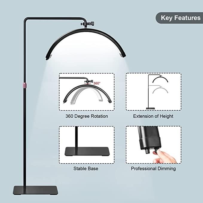 LED безтінова Moon лампа для відеобрезорів, вій, тату, брови — освітлення для косметології HD-M8X Censreal