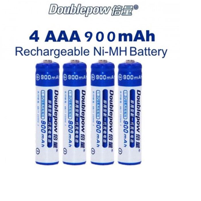 Акумулятори AAA (мікропальчикові — мізинчикові) — Doublepow 900 mAh (4 шт.)
