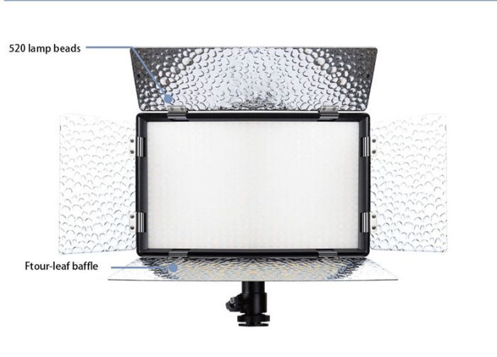 Комплект "LIGHT M" LED світло Teyeleec N-520PRO (3200-5600K) + мережевий адаптер + акумулятор NP-F750 + зарядний