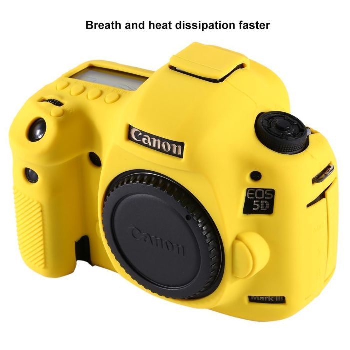 Захисний силіконовий чохол для фотоапаратів Canon EOS 5D Mark III, 5Ds, 5Dr — жовтий