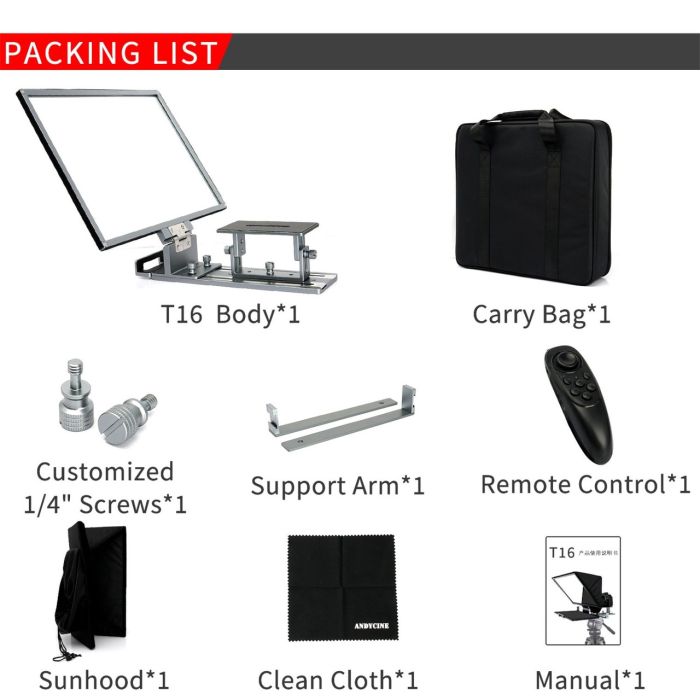 Телесуфлер-телевізор Feelworld TP16 telepromter — суфлер для смартфона або планшета (16")