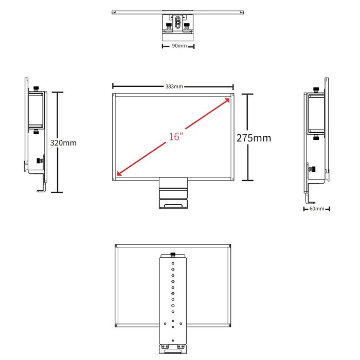 Телесуфлер-телевізор Feelworld TP16 telepromter — суфлер для смартфона або планшета (16")