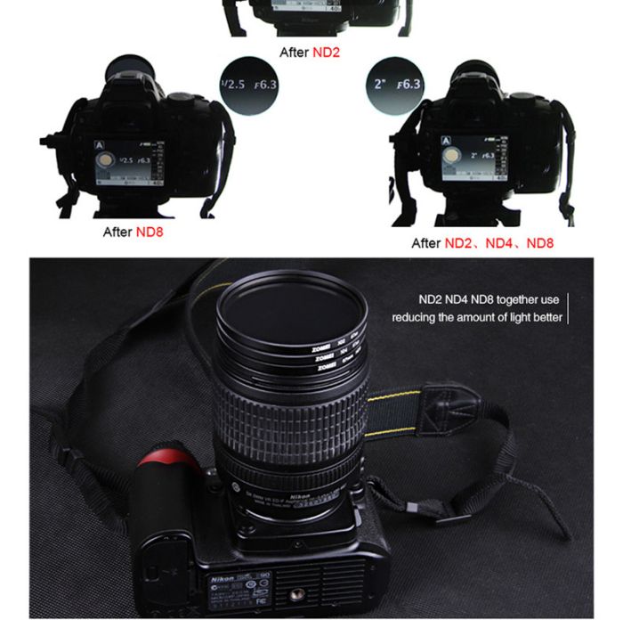 Нейтрально-сірий світлофільтр ZOMEI 77 мм ND4