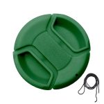 Кришка універсальна передня на об'єктив 77 мм — зеленого кольору — з внутрішнім зачіпом і шнурком