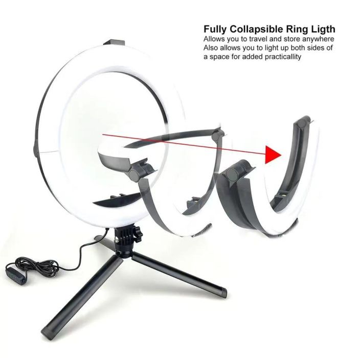 Набір для блогінгу RLM-10 (штатив + кріплення для телефона + мікрофон + кільцевий LED-світло + пульт)