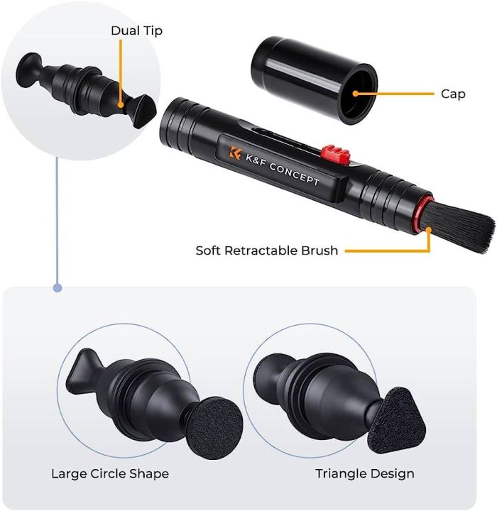 Очисний олівець для оптики з набором насадок K&F Concept SKU.1691