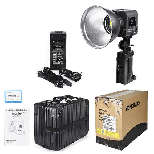LED-світло, освітлювач, студійне світло Yongnuo YNLUX100 KIT (3200-5600K) з тримачем і кейсом