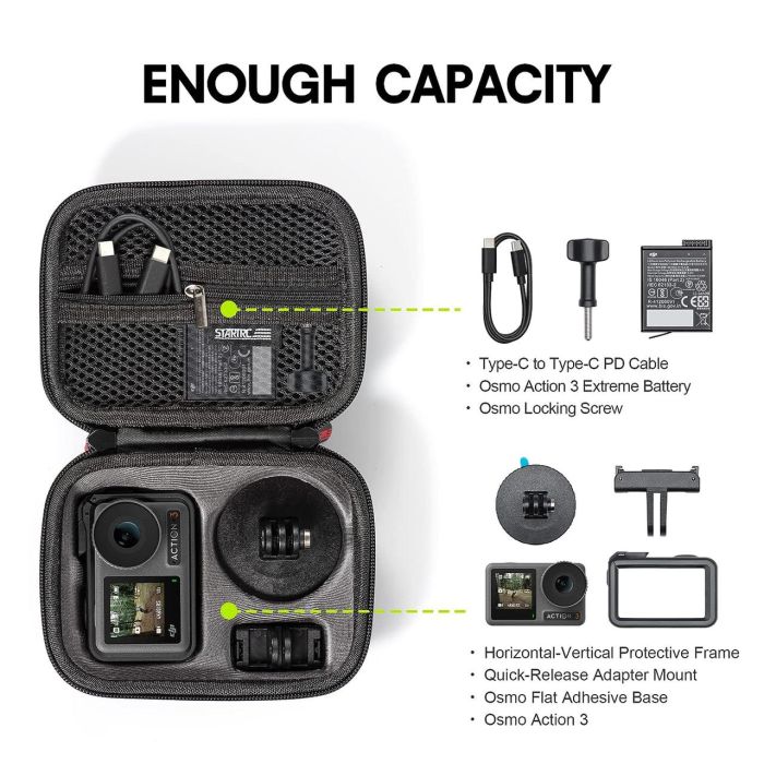 Кейс, футляр STARTRC для екш-камери DJI OSMO Action 3 розмір (12.1 х 15.4 х 6.8) для (код No MCGP14)