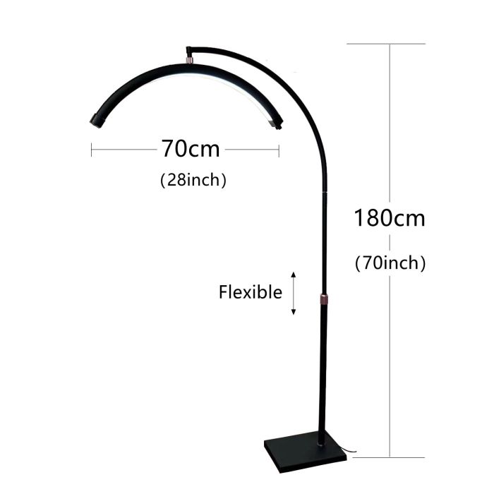 LED безтінова Moon лампа для відеобрезорів вій тату брови освітлення для косметології HD-M12X Censreal чорна