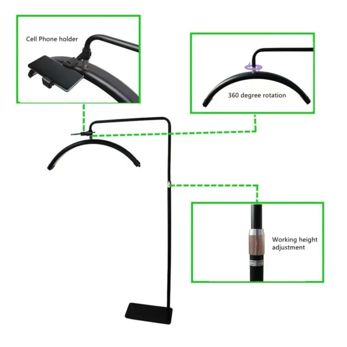 LED безтінова Moon лампа для відеобрезорів, вій, тату, брови — освітлення для косметології HD-M8X Censreal