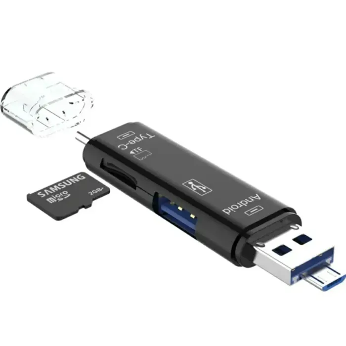 Кардридер Fonken (card reader/writer) USB 2.0 OTG/Type-C/MicroSD/MicroUSB — 5 в 1