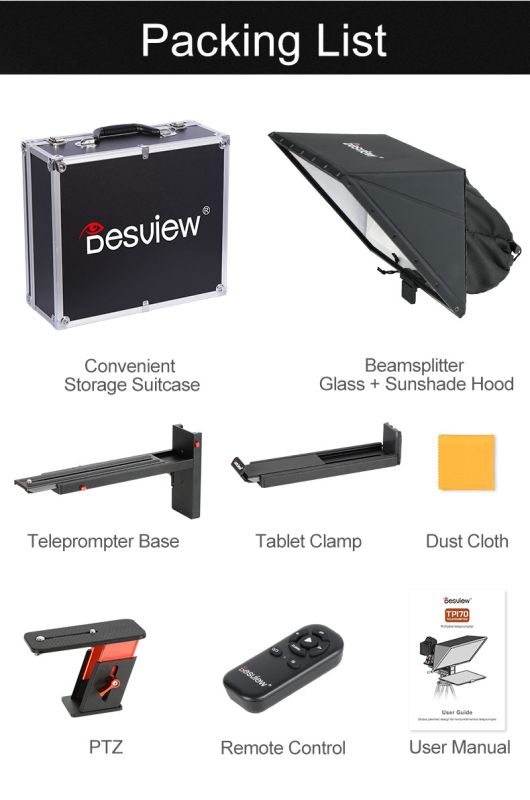 Телесуфлер-телевізор Desview (Bestview) TP170 telepromter (17") — суфлер для планшета