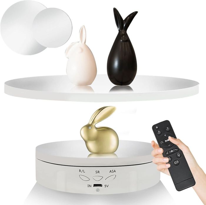 Поворотний, обертовий стіл 2 в 1 для предметного знімання з пультом ДК (2 поверхні 15 см і 22 см), до 10 кг