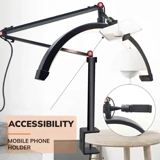 Настільна LED безтінова Moon лампа для відеобзорів, вій, тату, брови — для косметології HD-M3X Censreal