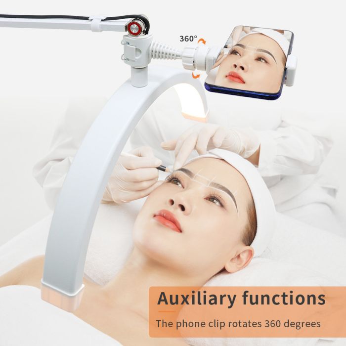 LED безтінова Moon лампа для відеобрезорів, вій, тату, брови — для косметології HD-M2X Censreal — біла