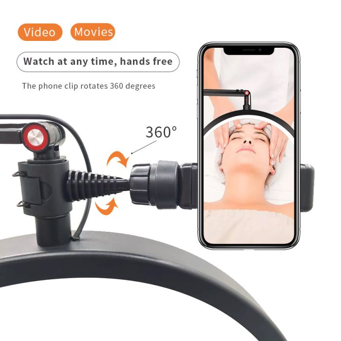 LED безтінова Moon лампа для відеобрезорів, вій, тату, брови — для косметології HD-M2X Censreal — чорна