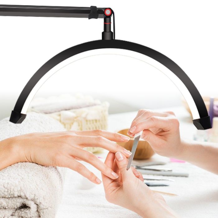 LED безтінова Moon лампа для відеобрезорів, вій, тату, брови — для косметології HD-M2X Censreal — чорна