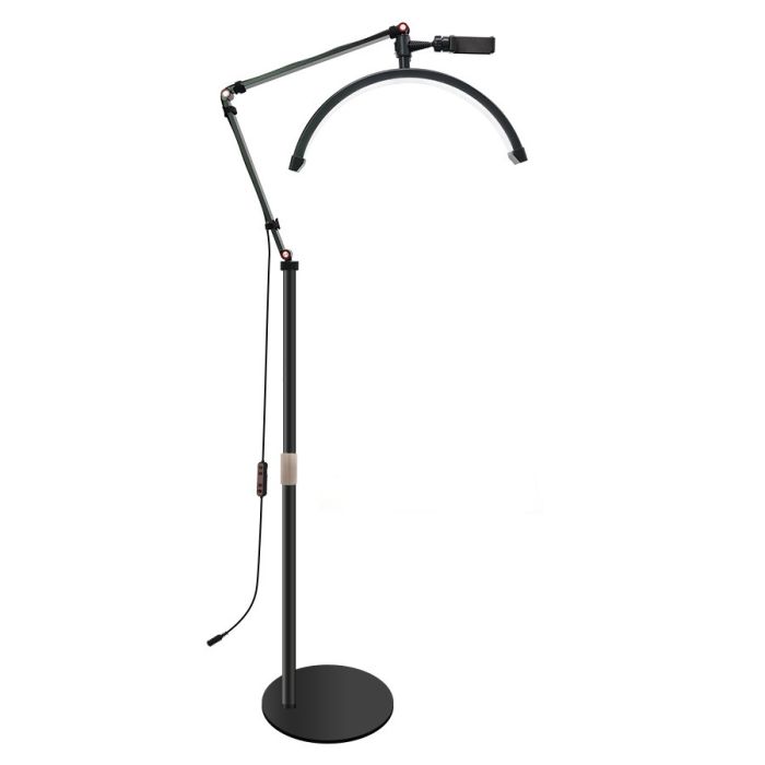 LED безтінова Moon лампа для відеобрезорів, вій, тату, брови — для косметології HD-M2X Censreal — чорна