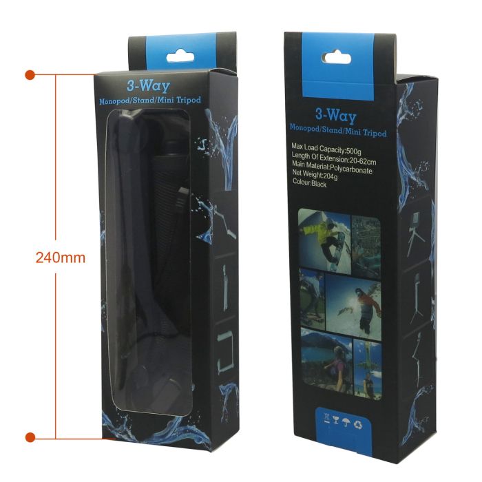 Монопод, штатив, тримач - 3-Way для Gopro, SJCAM, Xiaomi та інших екшен камер (код XTGP217)