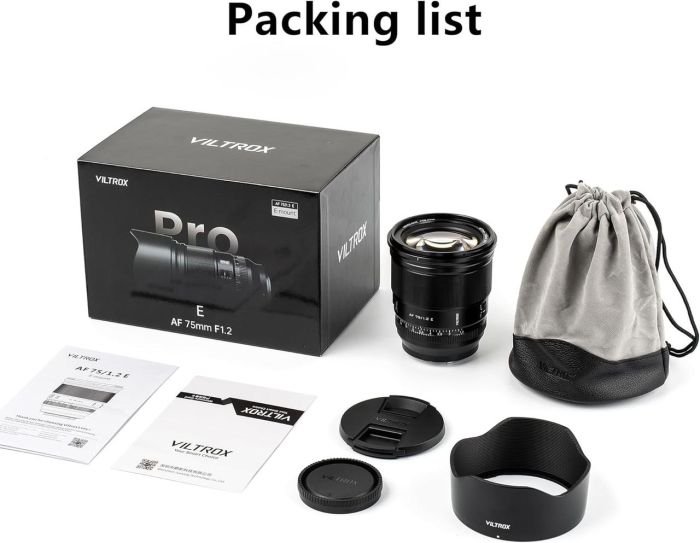 Об'єктив VILTROX AF 75 mm 1.2 Sony E-mount (AF 75/1.2 E) (автофокусний Sony E-mount)