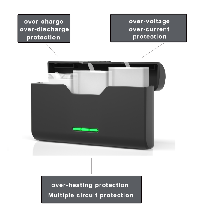 Комплект: зарядний пристрій — бокс для зберігання акумуляторів Sony NP-BX1 + 3 шт акумулятора NP-BX1