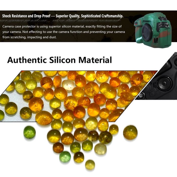 Захисний силіконовий чохол Pixel для фотоапаратів Nikon D500 — камуфляж (океан) (код TBD0603887501D)