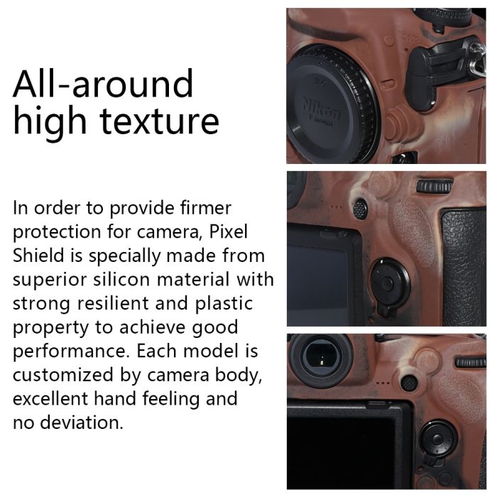 Захисний силіконовий чохол Pixel для фотоапаратів Nikon D500 — камуфляж (пипля) (код TBD0603887501C)