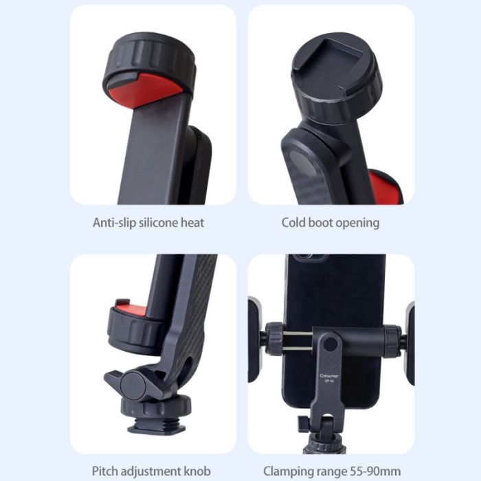 Кріплення (адаптер, тримач) для встановлення телефонів на камеру, монопод, штатив — обертовий CimaPro CP-10
