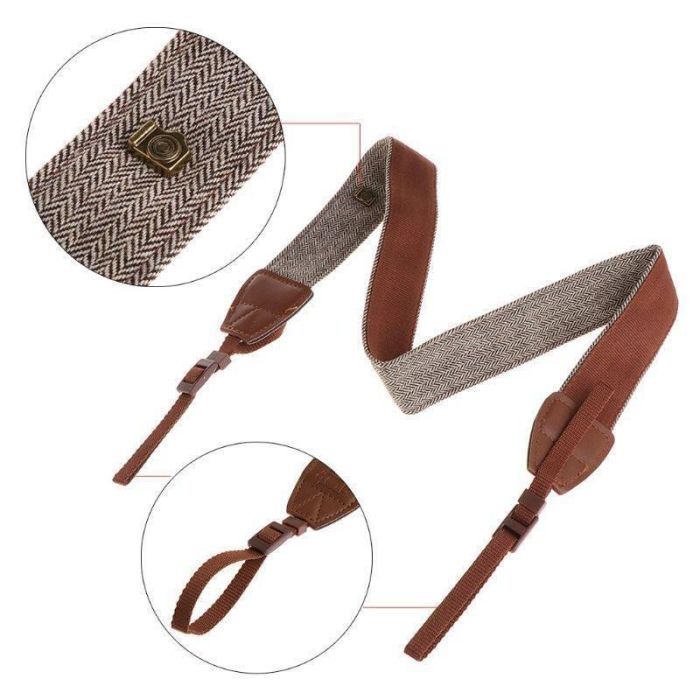 Тканий плечовий шийний ремінь (універсальний) для всіх марок фотоапаратів (світло-коричневий)