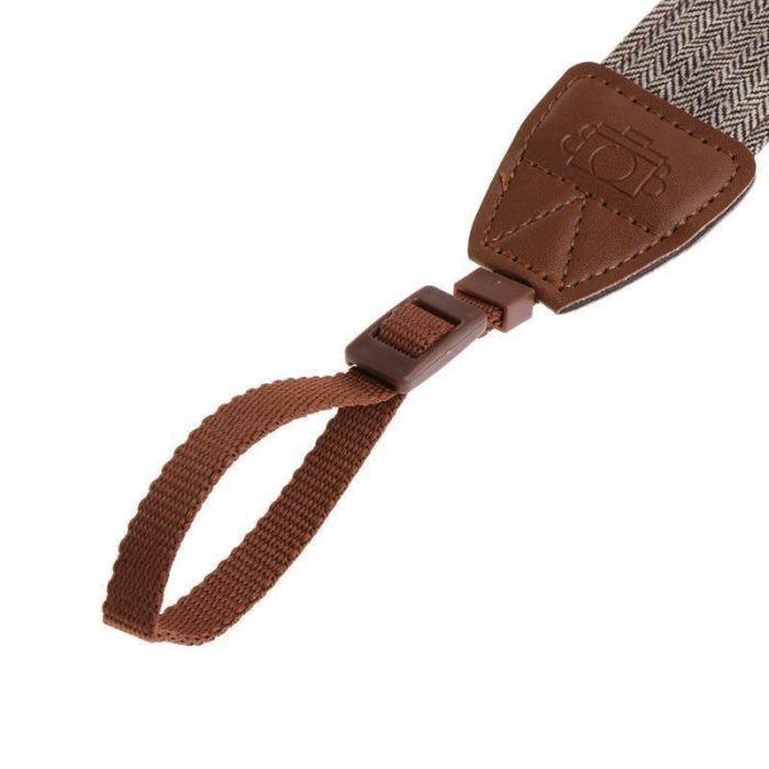 Тканий плечовий шийний ремінь (універсальний) для всіх марок фотоапаратів (світло-коричневий)