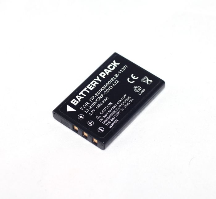 Акумулятор для камер CASIO - NP-30 (Li-20B, KLIC-5000, LI-20B, D-L12, NP-60) - аналог на 1200 ма