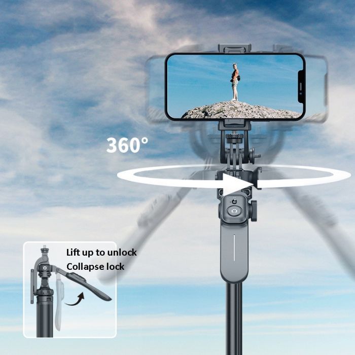 Монопод-штатив — стедикам для екшн-камери, телефона, фотоапарата з пультом Bluetooth — Livman C05 (2 м)