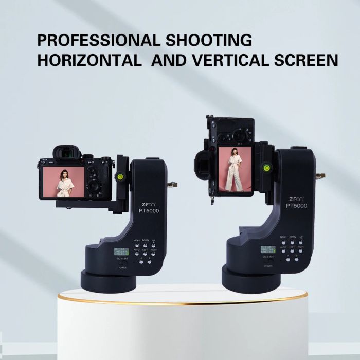 Обертовий моторизований штатив — головка з пультом керування PT5000 від Zifon для камер і відеокамер