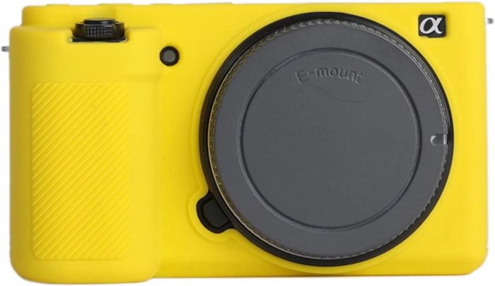 Захисний силіконовий чохол для фотоапаратів SONY ZV-E10 — жовтий