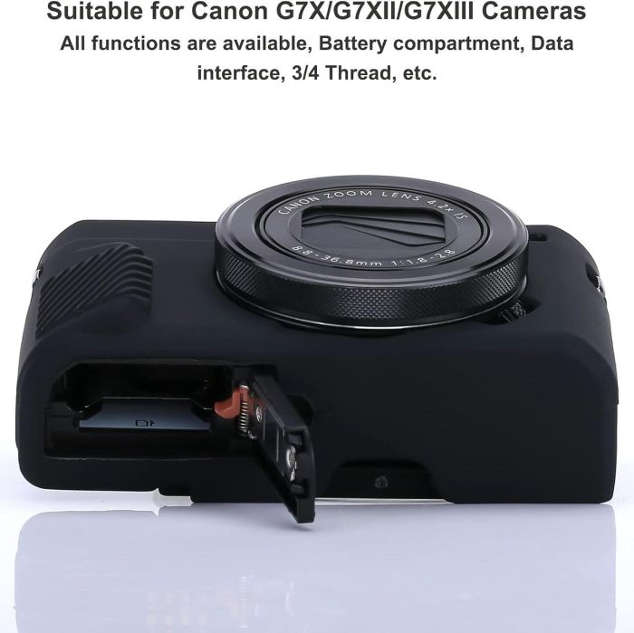 Захисний силіконовий чохол для фотоапаратів CANON G7X Mark III — чорний