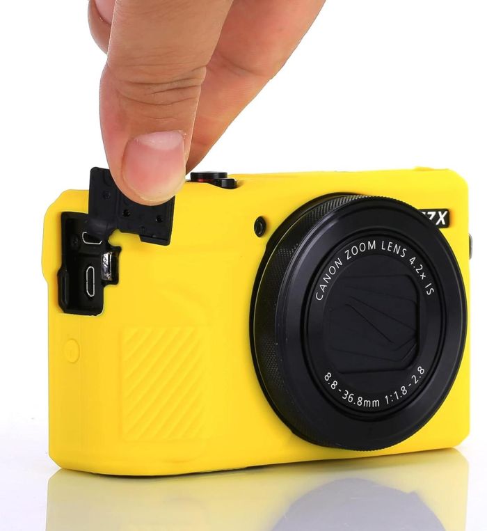 Захисний силіконовий чохол для фотоапаратів CANON G7X Mark III — жовтий