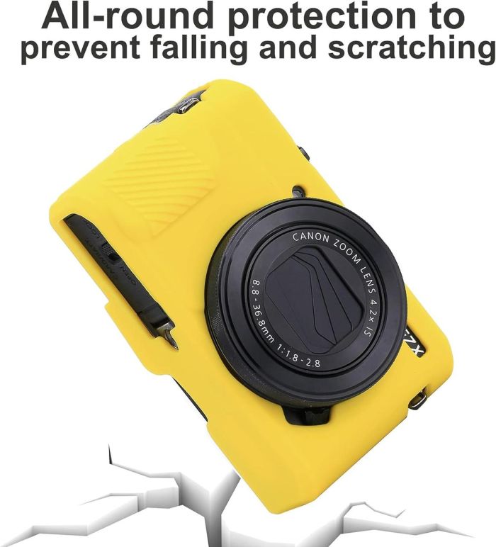 Захисний силіконовий чохол для фотоапаратів CANON G7X Mark III — жовтий