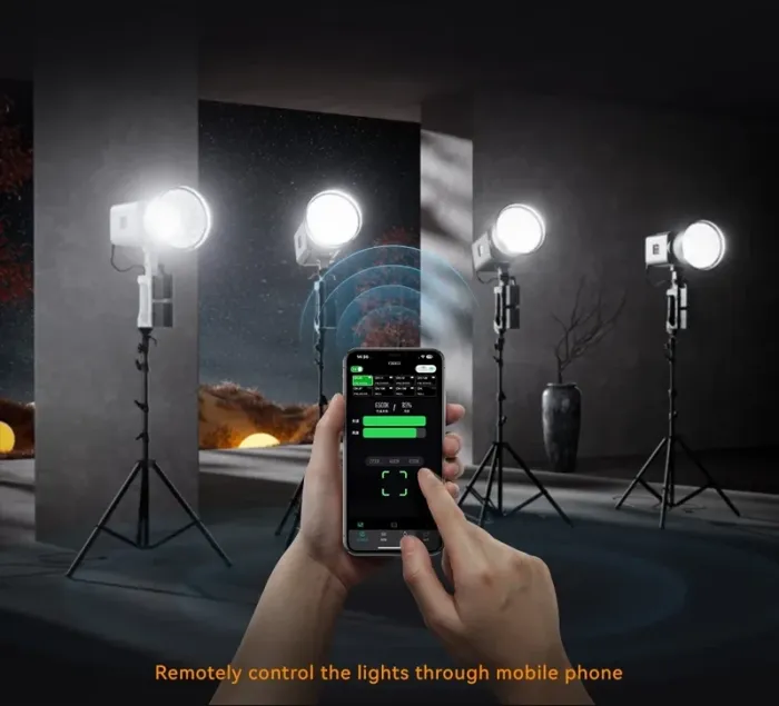 LED-світло, освітлювач, студійне світло Yongnuo YNLUX200 KIT (2700-5600K) з тримачем, кейсом, мережевим адаптером