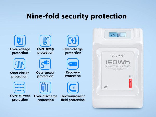 Акумулятор Viltrox Snowpeak BP-V150 V-Mount 150 Wh 10050 mAh 14.8 V (BV-150) (D-TAP) з TYPE-C