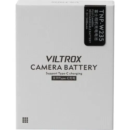 Аккумулятор NP-W235 для камер FujiFilm X-S20 XT5 XT4 XH2 XH2S GFX100 GFX50S II на 2400 ma от Viltrox с TYPE-C