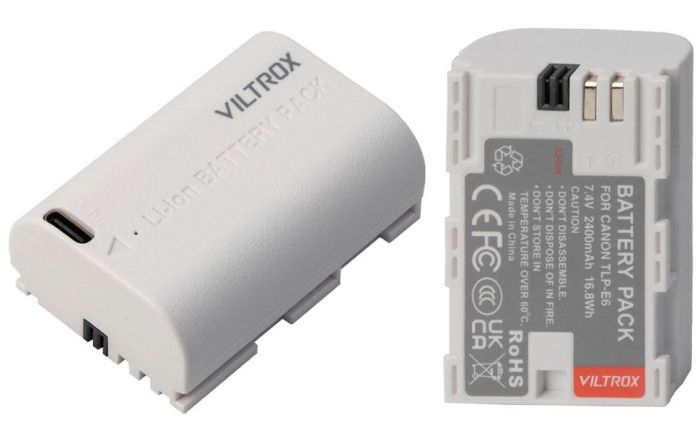 Акумулятор Viltrox TLP-E6 (аналог LP-E6, LP-E6N, LP-E6NH) для фотоапаратів CANON — з TYPE-C роз'ємом