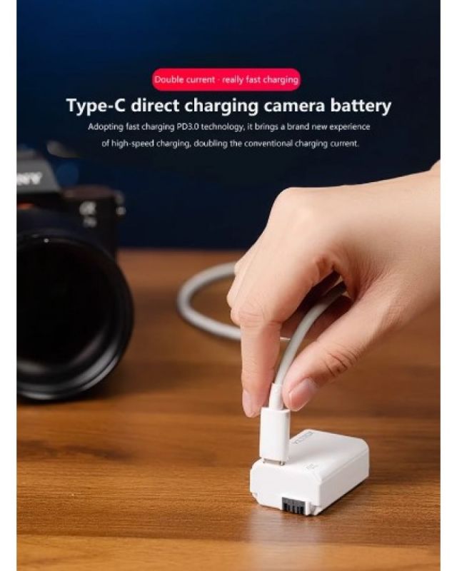 Аккумулятор Viltrox TNP-FW50 (аналог NP-FW50) для камер Sony с TYPE-C