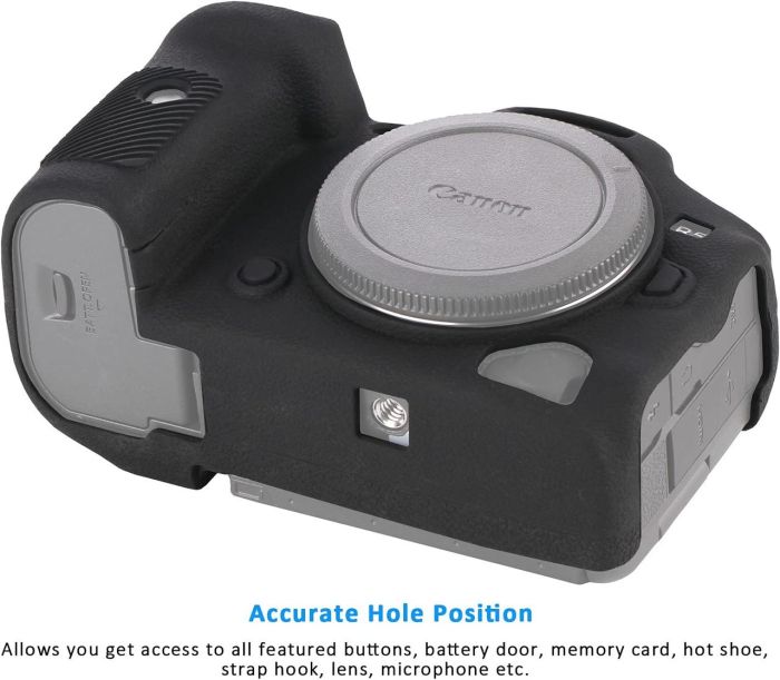 Захисний силіконовий чохол для фотоапаратів Canon EOS R6, R6 Mark II — чорний