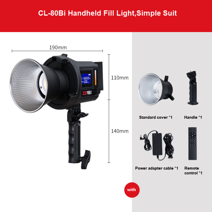 LED-світло, освітлювач, студійне світло ZSYB CL-80Bi (3200-5600K)