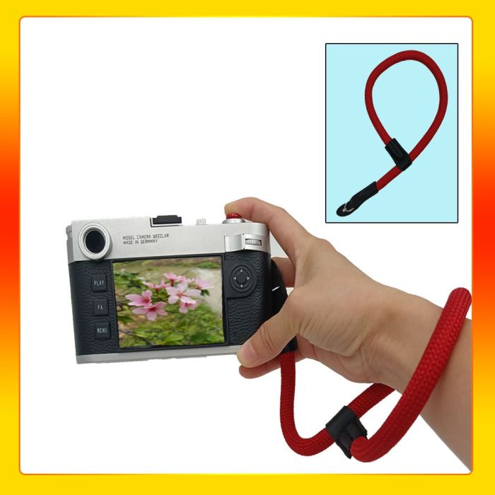 Стильний універсальний кистьовий ремінь (ремішок) — мотузка — для фотоапаратів — червоний (тип 12)