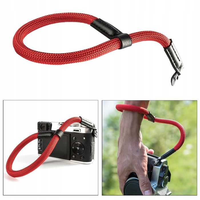 Стильний універсальний кистьовий ремінь (ремішок) — мотузка — для фотоапаратів — чорний (тип 12)
