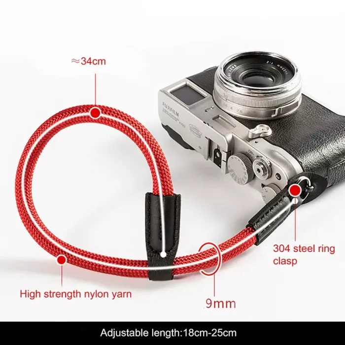 Стильний універсальний кистьовий ремінь (ремішок) — мотузка — для фотоапаратів — чорний (тип 12)